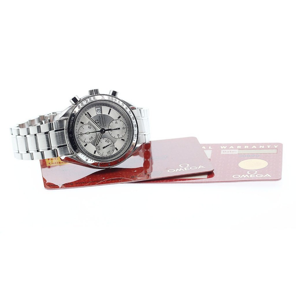 Omega Speedmaster Date Chronograph Silver Dial Automatic Mens
